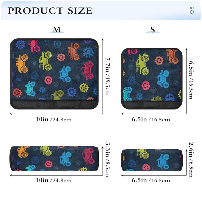 Seat Belt Covers 2 Pack Monster Trucks Car Seat Strap Covers Super Soft Car Seat Neck Cover for Boys Girls Adults Babies S
