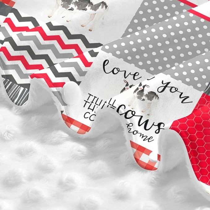 Personalized Baby Car Seat Canopy for Boys Girls, Custom Name Baby Car Seats Covers for Babies, Opening Minky Nursing Breastfeeding Stroller Cover Infant Carseat Canopies for Newborn (Farm Cow Red)