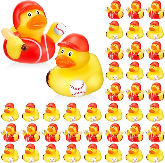 Deekin Rubber Ducks 2 Inch Bulk Sport Party Favors for Team Events Decorations Birthday Party Supplies Club Player Gift(48 Pcs,Baseball Team)