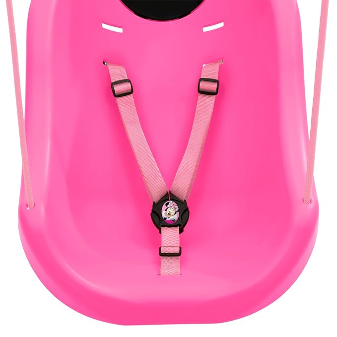 Disney Minnie Mouse 2-in-1 Outdoor Swing by Delta Children – for Babies and Toddlers – Full Bucket Seat