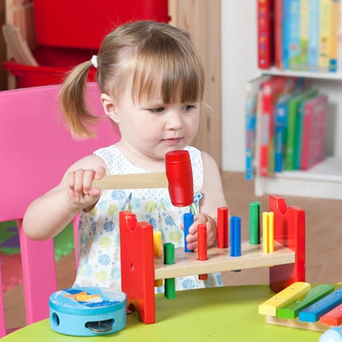 1Pcs Toy Hammer Simulation Wooden Hammers Plastic Toddler Hammer SmallPortable Kids Maintenance Tools Toys Pretend Fake Mallet Hammers for Boys Girls