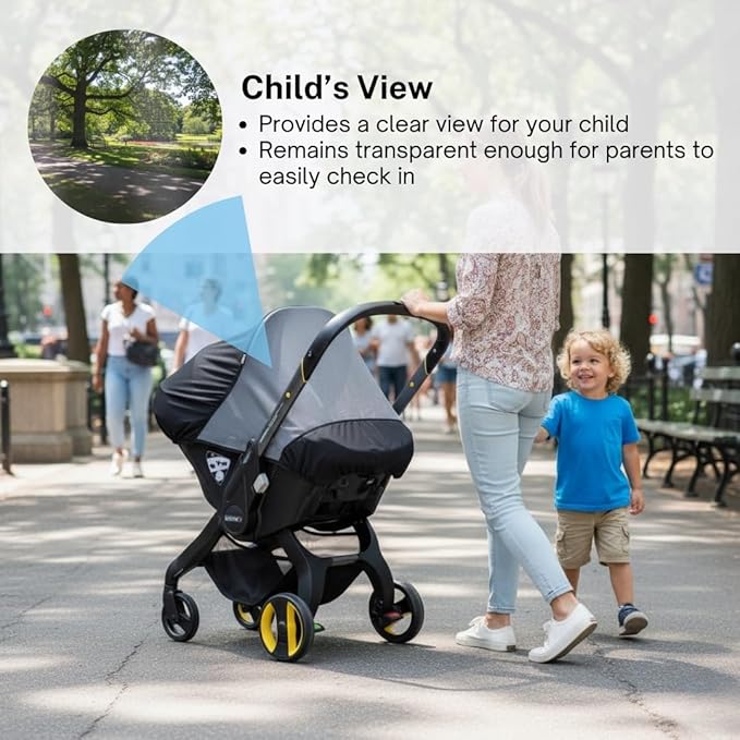 SASHA'S Sunshade & Insect Cover Compatible with The Doona Infant Car Seat Stroller (Stroller not Included)