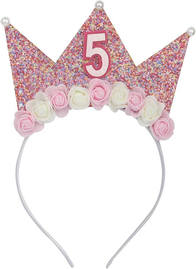 Boy Girl Birthday Crown, Prince Princess Birthday Hat Headband Tiara Crown Cake Photo Prop Party Decorations