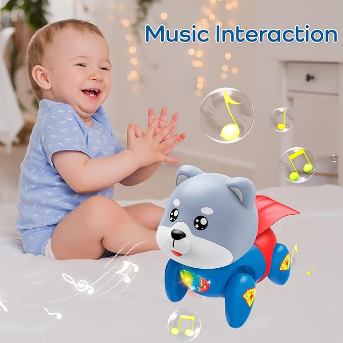 Baby Toys, Fun Tummy Time Toy for Toddlers with Music and Light, Interactive Walking Moving Sensory Toys for Infant Baby Girls and Boys, Birthday Gifts for Kids Boy Girl 3 4 5 6 7 8 Years