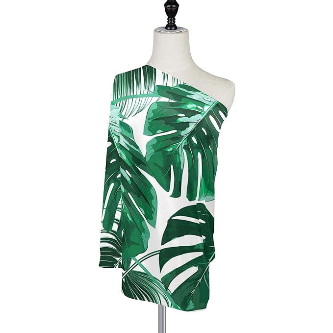 Palm Leaf Tropical Jungle Monstera Leaves Floral Pattern Print Stretchy Baby Car Seat Cover Infant Canopy Nursing Covers Breastfeeding Cover Breathable Windproof Winter Scarf for Boys Girls