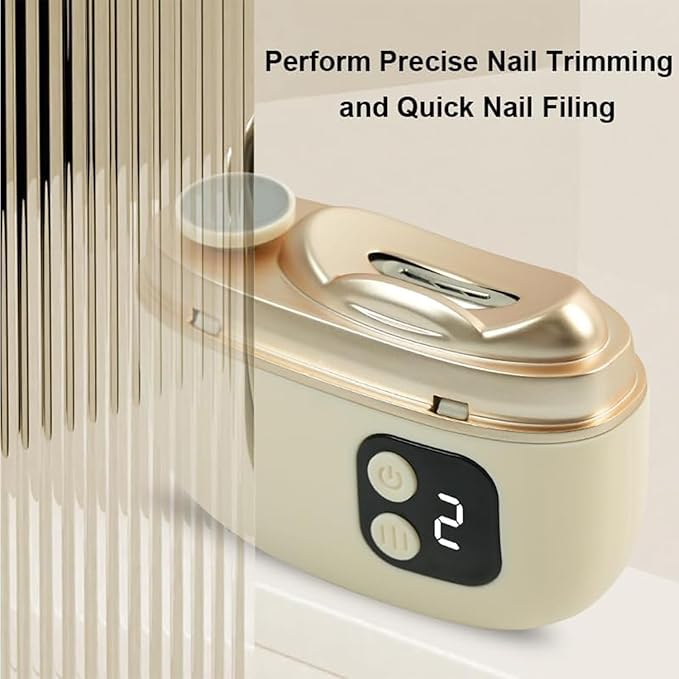 Electric Nail Clipper with LED Light, 2026 Improved Nail Clippers, Safe Automatic 4-in-1 Baby Nail Trimmer, Slanted Toenail Clippers for Deep Thick Ingrown Toenails, Ideal for All Your Nail Care Needs