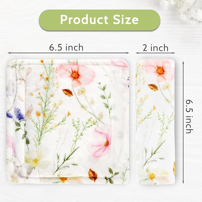 Carseat Strap Covers for Babies, Soft Seatbelt Covers for Kids, Reversible Baby Car Seat Strap Covers, Size: 6.5 x 6.5 inch, for Baby Car Seat, Stroller, Swing, High Chair, Colourful Flowers