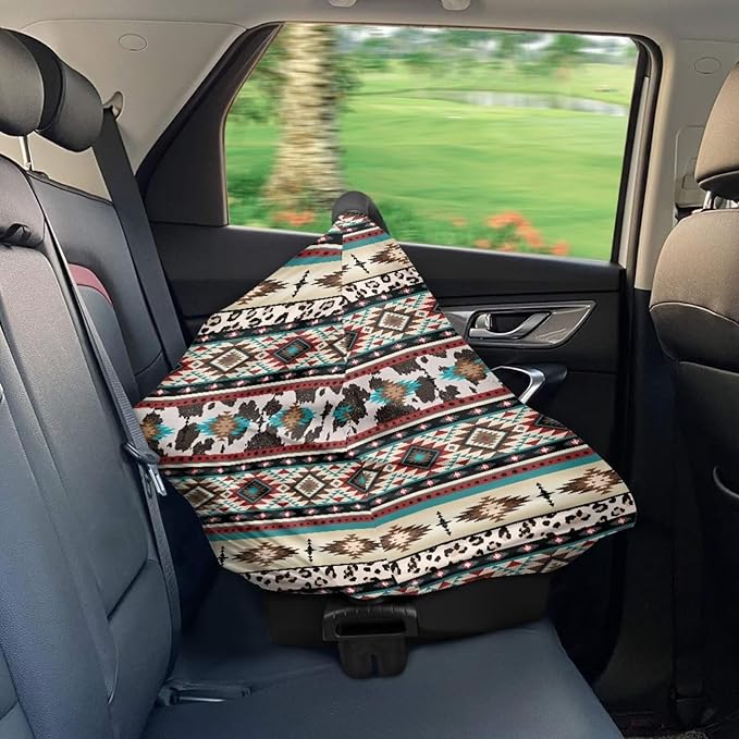 Southwest Hippie Tribal Softy Car Seat Canopy for Babies Stretchy Nursing Cover Muti Use Cover for Shopping Cart,Car Seat,High Chair,Stroller