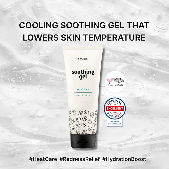Mongdies Baby Soothing Gel | Cooling & Calming Water Gel for Sensitive Skin | Non Sticky Lightweight Moisturizer | Hyaluronic Acid & Panthenol | Vegan EWG Green | 6.76 fl oz | 3 Pack