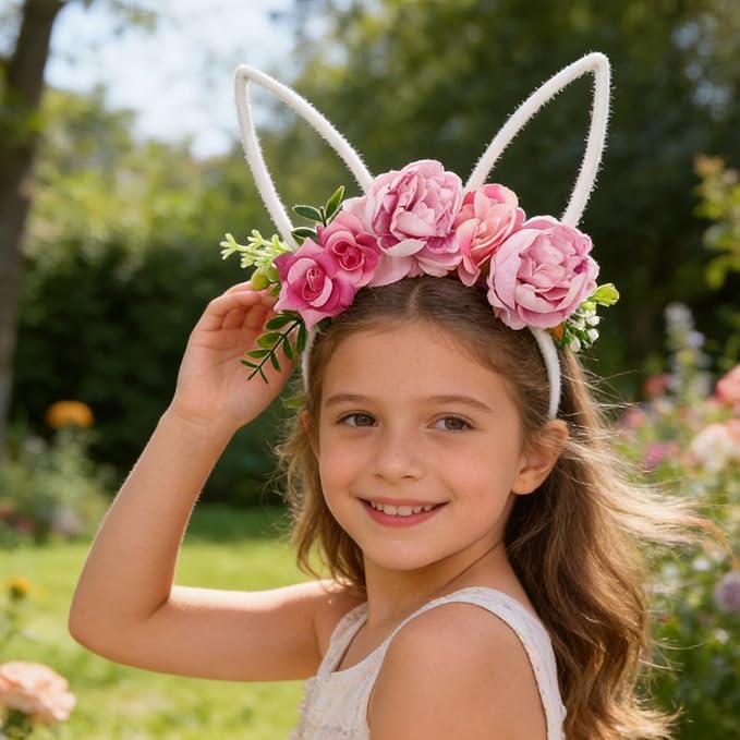 Children Easter Bunny Ears Headband Long Ear Hairband for Baby Girls Infant Toddlers Kids