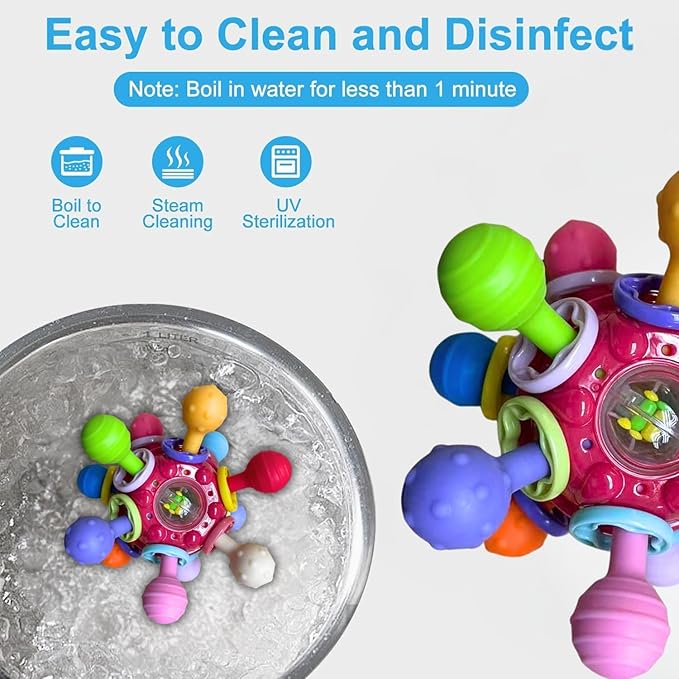 Baby Montessori Sensory Toys for 0-6 6-12 Months, Baby Teether Teething Toys for Babies 0 3 6 9 12 18 Months, Newborn Infant Learning Developmental Toys Gifts for 1 2 Year Old Boys Girls
