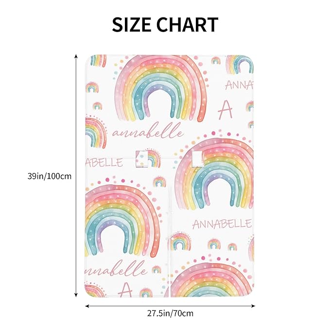 Personalized Baby Car Seat Cover Custom Name CarSeat Canopy Customized Rainbow Newborn Nursing Breastfeeding Cover Minky Baby Blanket Infant Car Seat Canopies for Baby Girls Boys