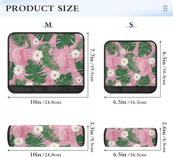 2 Pack Seatbelt Covers Seat Belt Cover Pad for Adults Boys Girls Car Seat Strap Covers Pads Cushion Universal Shoulder Strap Pad Protector for Backpack Camera Bag 6.5 Inch Cute Pink Daisy Flamingos