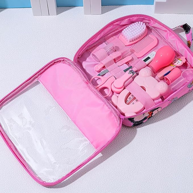 Baby Healthcare and Grooming Kit Baby Nasal Aspirator Nail Clipper Hairbrush Set Newborn Daily Cleaning Care Kit 13 PCS/Set, A, Nursery Care Health and Grooming kit