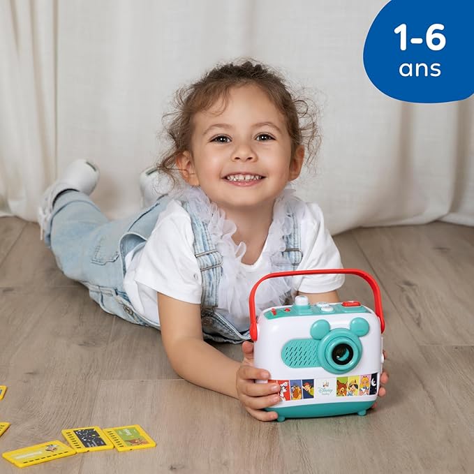 Clementoni - Disney Baby Projector and Storyteller - Enchanted Toy Projects Disney Images and Tells Stories - 4 Books Included - Built-in Speaker - 52763