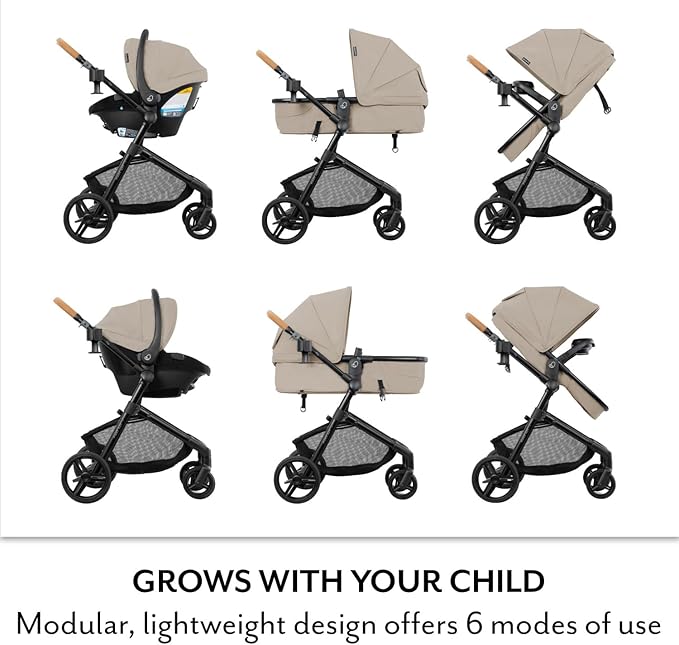 Evenflo Pivot NXT Travel System with LiteMax NXT Infant Car Seat (Latte Tan)