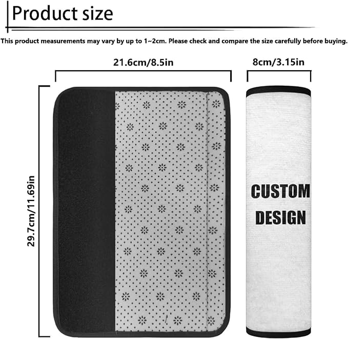 Custom Design Seat Belt Cover Pad 2 PCS Non Slip Shoulder Protectors for Cars Trucks Vans for Man Woman