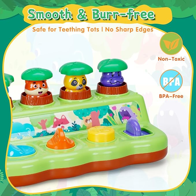 FS Pop Up Toy for Baby 6-12 Months, Cause and Effect Toys for 1 Year Old, Early Learning Educational Pop Up Baby Toy for Boys and Girls Gifts