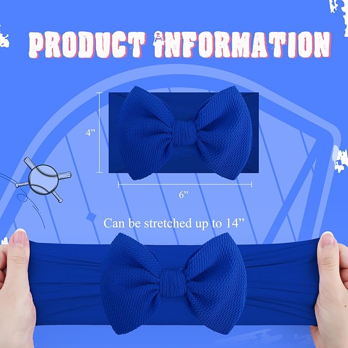 Baseball Bows for Girls Infant Headbands Charm Big Bows for Baby Sport Game Bow Soccer Hair Bow Baby Girl Headbands with Bows Infant Football Gifts Red Blue