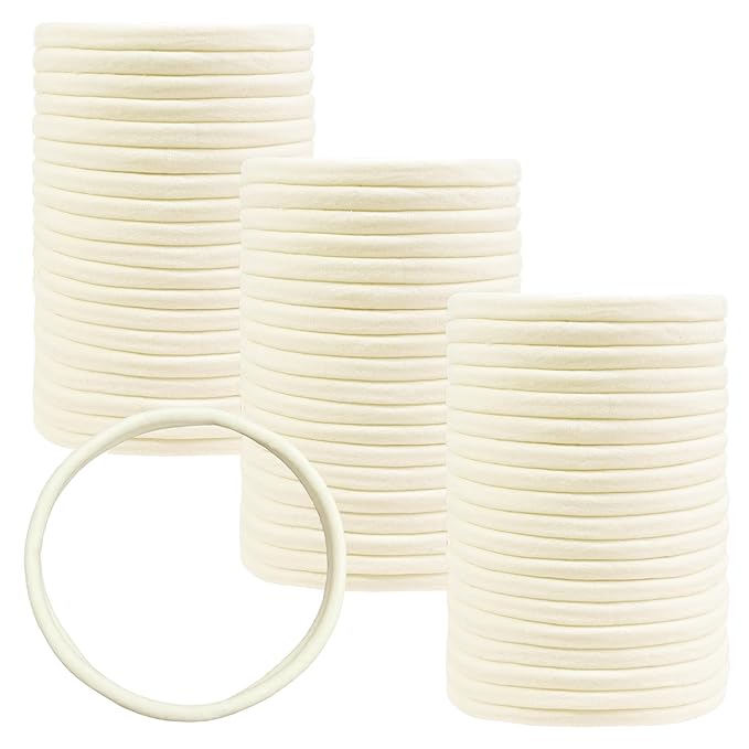 Qearl 60 Pack Soft Stretchy DIY Nylon Headbands Hair Bands Bows DIY Accessory for Newborn Baby Girls