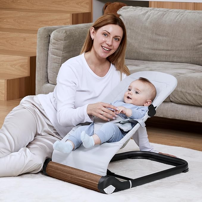 Baby Bouncer Chair - Comfortable Support for Your Little One's Blissful Moments (Normal, Light Grey)