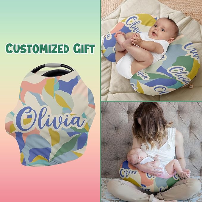 Personalised Car Seat Cover for Babies - Multi-use Carseat Canopy Cover with Name, Camouflage Car Seat Covers, Christmas Birthday Gifts for Infant Boys and Girls
