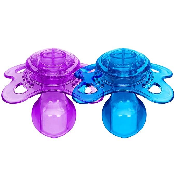 LittleForBig Bigshield Generation-3 Big Sized Pacifier Candy Gloss 2 Paci Pack - Blue and Purple