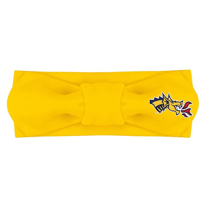 Creative Knitwear Drexel Dragons Infant Girls Gold Solid Hair Knot Headband Embroidered Logo - Size Newborn - 4T