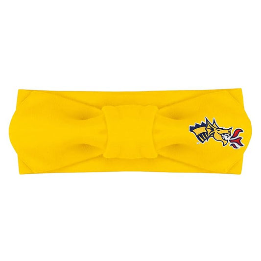 Creative Knitwear Drexel Dragons Infant Girls Gold Solid Hair Knot Headband Embroidered Logo - Size Newborn - 4T