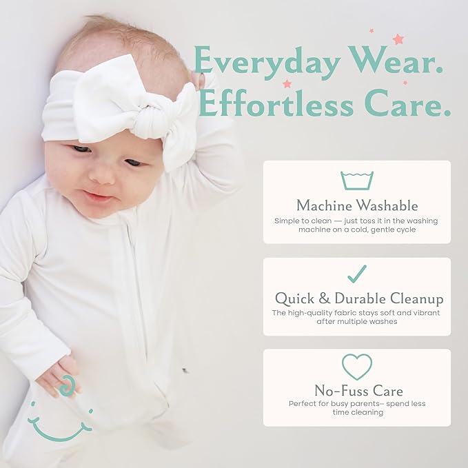 Caden Lane Baby Headwrap with Knotted Bow, Soft & Stretchy Bamboo Viscose, Comfortable Infant Hairband for Newborn & Toddler Girls, Ideal Gift for Baby Shower & Milestone Celebration, Lace White