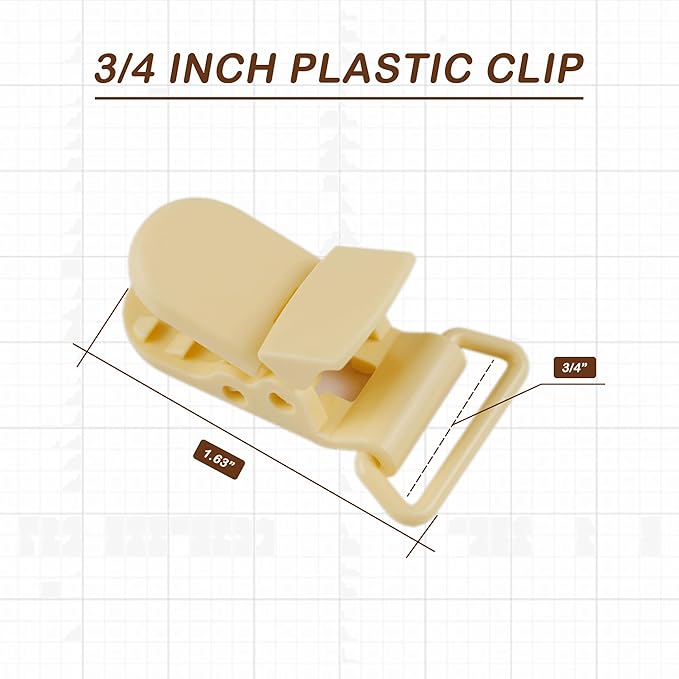10-Pack Pacifier Clip Replacement Ends - BPA-Free Plastic Fasteners for DIY Baby Crafts, Sewing Bibs & Blankets Straps (3/4 Inch, Complexion)