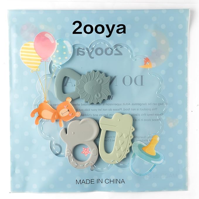 3Pcs Silicone Teething Toys for Babies Elephant Lion BPA Free Soft Teether Infant Sore Gums Pain Food Grade Silicone Teething Relief Chew Toy for Toddler Baby Shower Newborn 6-12 Months Birthday