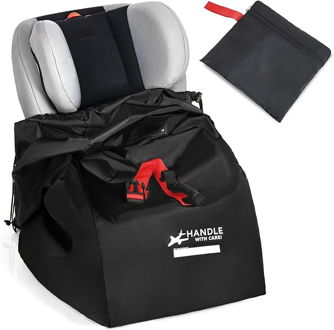 Car Seat Travel Bag for Airplane backpack with padded shoulder straps, Large Waterproof Car Seat Bags Fits Most Infant Car Seats, Convertible Car Seats, Booster Seats, Car Seat Bases