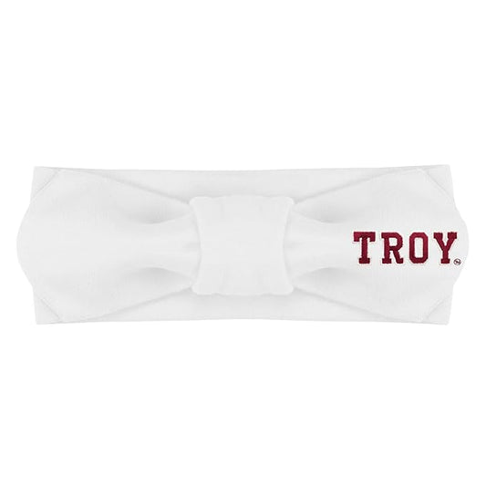 Creative Knitwear Troy Trojans Infant Girls White Solid Hair Knot Headband Embroidered Logo - Size Newborn - 4T