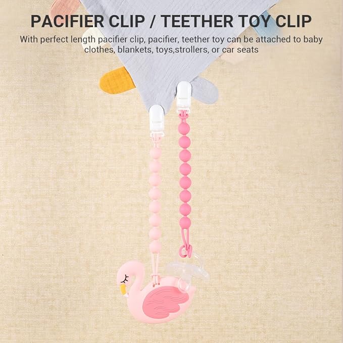 4 Pcs Yellow Baby Silicone Teething Pacifier Clip,One-piece Design,Woven Shape,BPA Free.