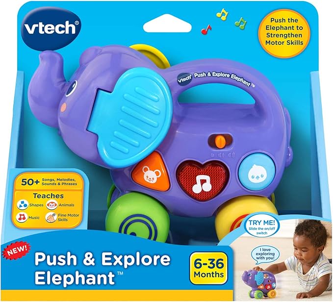 VTech Push & Explore Elephant, Purple