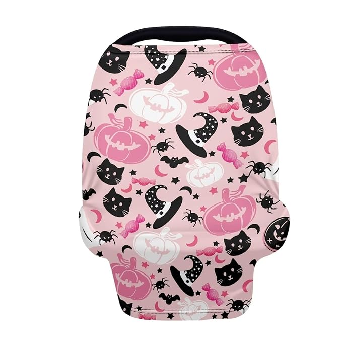 AFPANQZ Pink Pumpkin Breastfeeding Nursing Cover Carseat Canopy for Babies Infant Newborn Stroller Cover Breastfeeding Scarf Baby Shower s for Boys and Girls