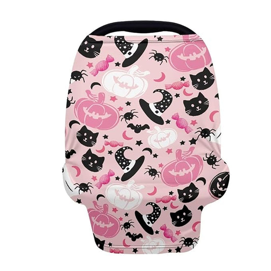 AFPANQZ Pink Pumpkin Breastfeeding Nursing Cover Carseat Canopy for Babies Infant Newborn Stroller Cover Breastfeeding Scarf Baby Shower s for Boys and Girls