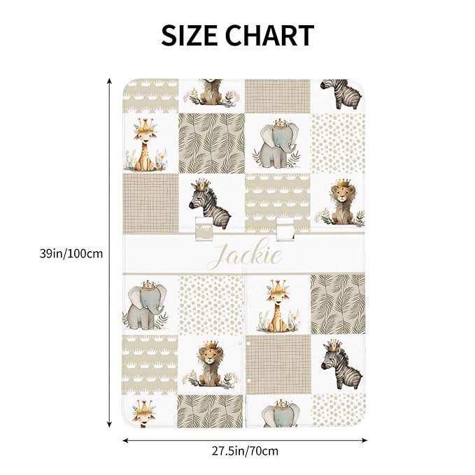 Personalized Baby Car Seat Canopy for Babies with Name, Custom Car Seat Covers for Boys Girls, Crown Animals Nursing Breastfeeding Stroller Cover Infant Carseat Canopies for Newborn