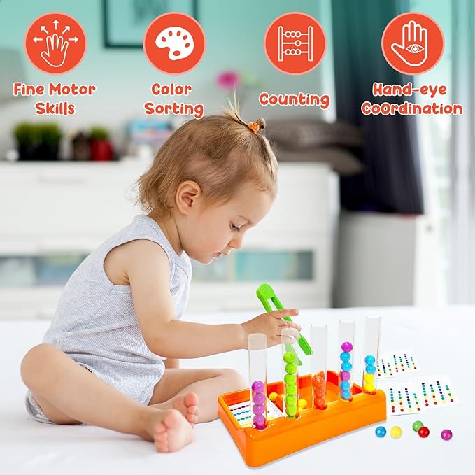 Counting and Color Sorting Toys, Preschool Kindergarten Learning Activities, Math Manipulatives Supplies Matching Games, Fine Motor Skills, Educational Montessori Toys for Kids 3 4 5 6 Year Old