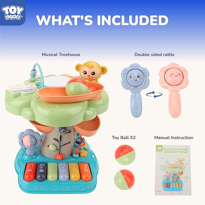 TOY Life Montessori Toy for 1 Year Old Boy Girl Gift, Musical Tree House Toddlers Educational Learning Toy for 1-2 Boys Girls, First 1st Birthday Gifts for Baby 6-12 12-18 Month, Toddler Toys 1-2
