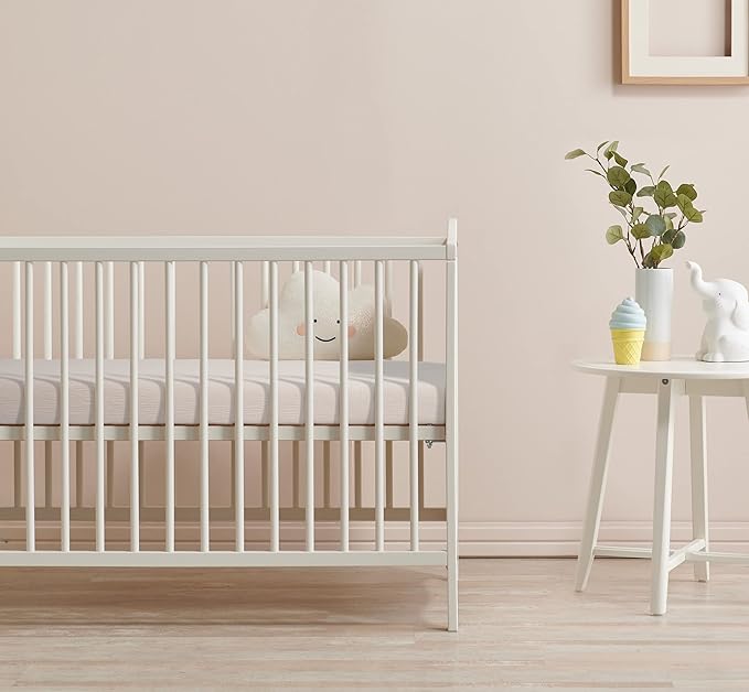 Meracorallo Muslin Mini Crib Sheet, Pack n Play Fitted Sheet, Soft and Breathable Pack and Play Playard Mattress Sheet for Baby Boys and Girls (Fog)