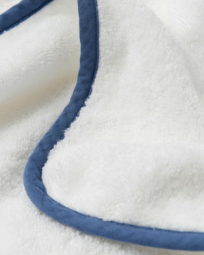 Lalo The Hooded Towel - 100% Organic Cotton, Soft on Sensitive Skin, Cozy & Absorbent, Machine Washable Baby Hooded Bath Towel - Blueberry
