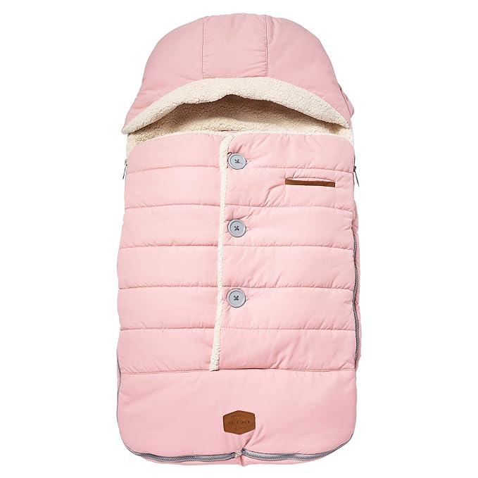 JJ Cole Bundle Me Winter Toddler Car Seat Cover and Bunting Bag - Urban - Weather Resistant Baby Carrier Cover - Stroller Accessories and Winter Baby Essentials - Blush Pink