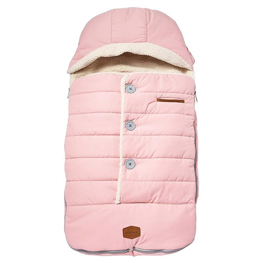 JJ Cole Bundle Me Winter Toddler Car Seat Cover and Bunting Bag - Urban - Weather Resistant Baby Carrier Cover - Stroller Accessories and Winter Baby Essentials - Blush Pink