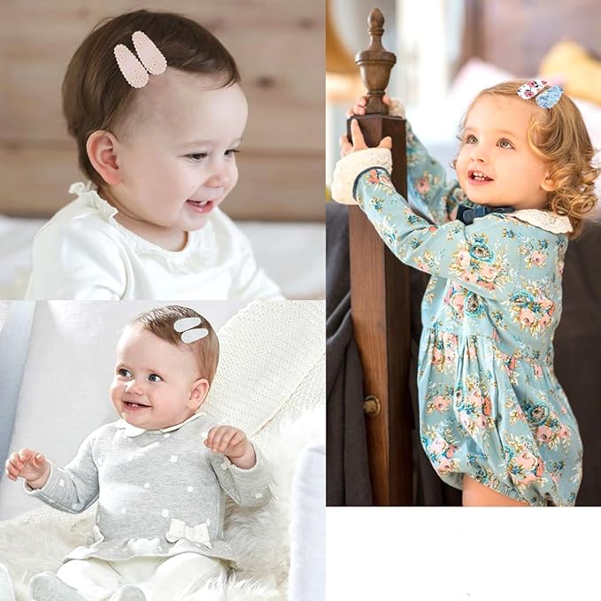 50PCS Baby Snap Hair Clips Hair Barrettes for Girls 1.5 Inch Non-Slip Wrapped Hairpins Small Clips for Baby Toddler Hair Accessories