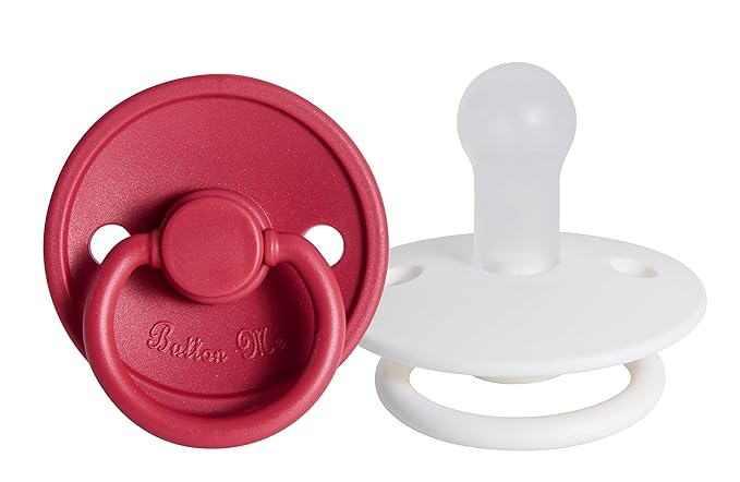 ButtonMe Premium Soft Silicone Newborn Pacifiers 0-6 Months BPA Free Baby Pacifier - 2-Pack Comfortable & Stylish Baby Pacifier 0-6 Months for Baby Boy & Girl - Hospital-Grade Silicone Baby Pacifiers