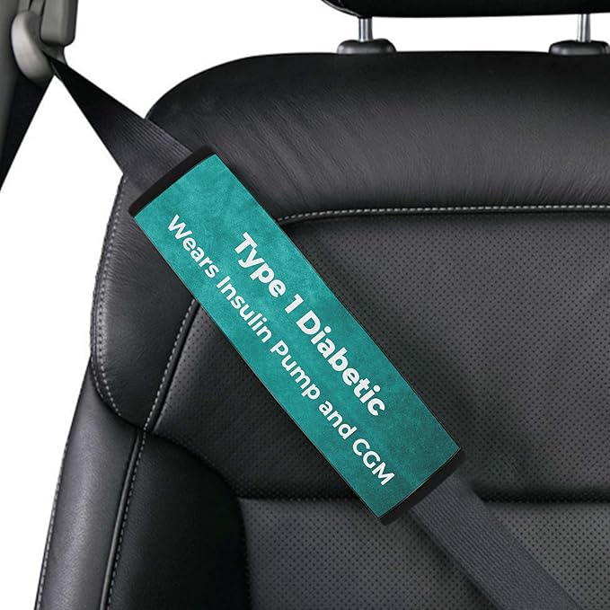 Type 1 Diabetic Custom Size Medical Alert Car Seat Belt Cover for Adults Girls and Boys Safety Seatbelt Belt Strap Shoulder Pad for a More Comfortable Driving 39