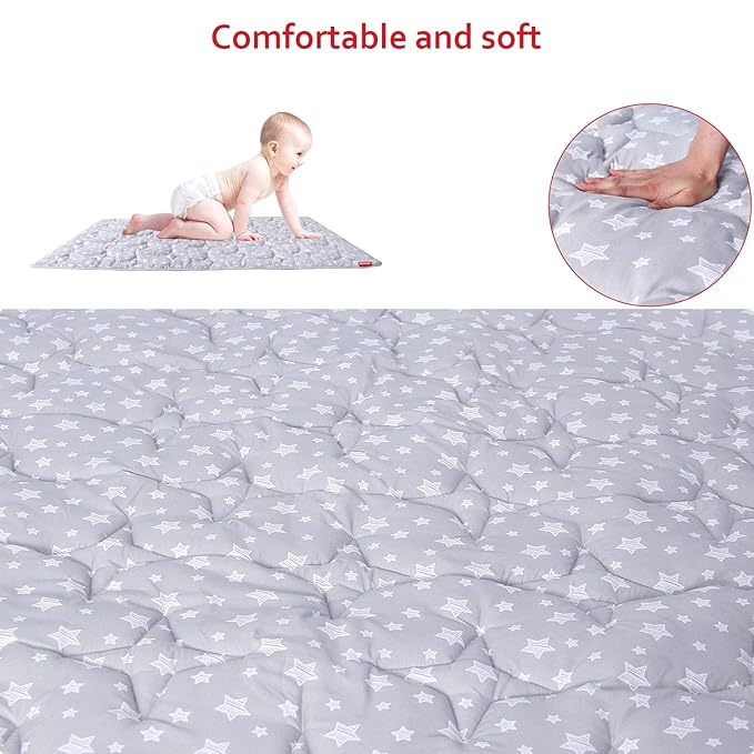 Baby Play Mat Extra Thick, Large, Crawling Mat Non Slip Padded Baby Mats for Playing 79x55 Inches, Baby Playmat Floor Mat for Babies, Toddlers