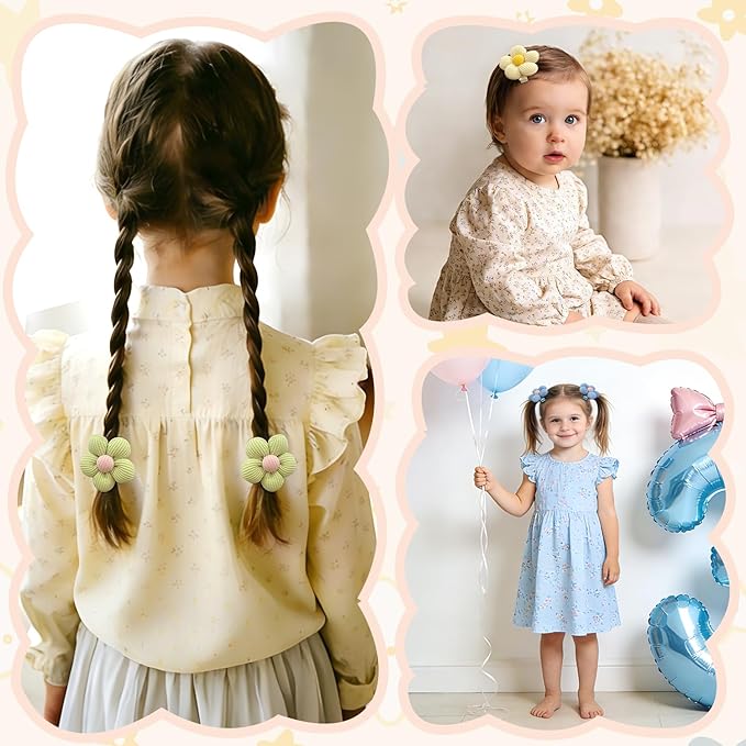 CÉLLOT Flower Hair Clips,10 Pcs Non-Slip Flower Bows Alligator Clips Hair Accessories for Girls Toddlers Teens and Women(Spring Colors)